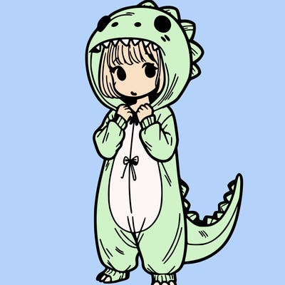 dino onesies on girl