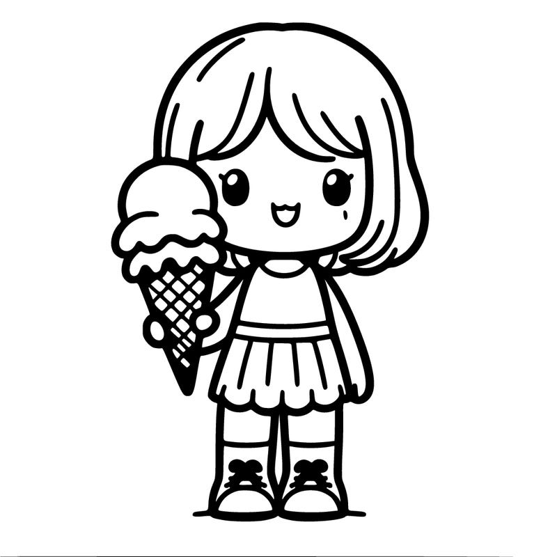 little girl holding a large ice cream cone.