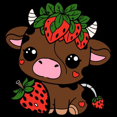 cute strawberry cow
