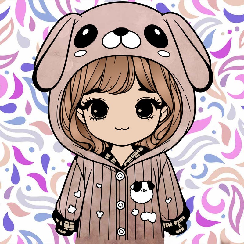 realistic girl in dog pjs