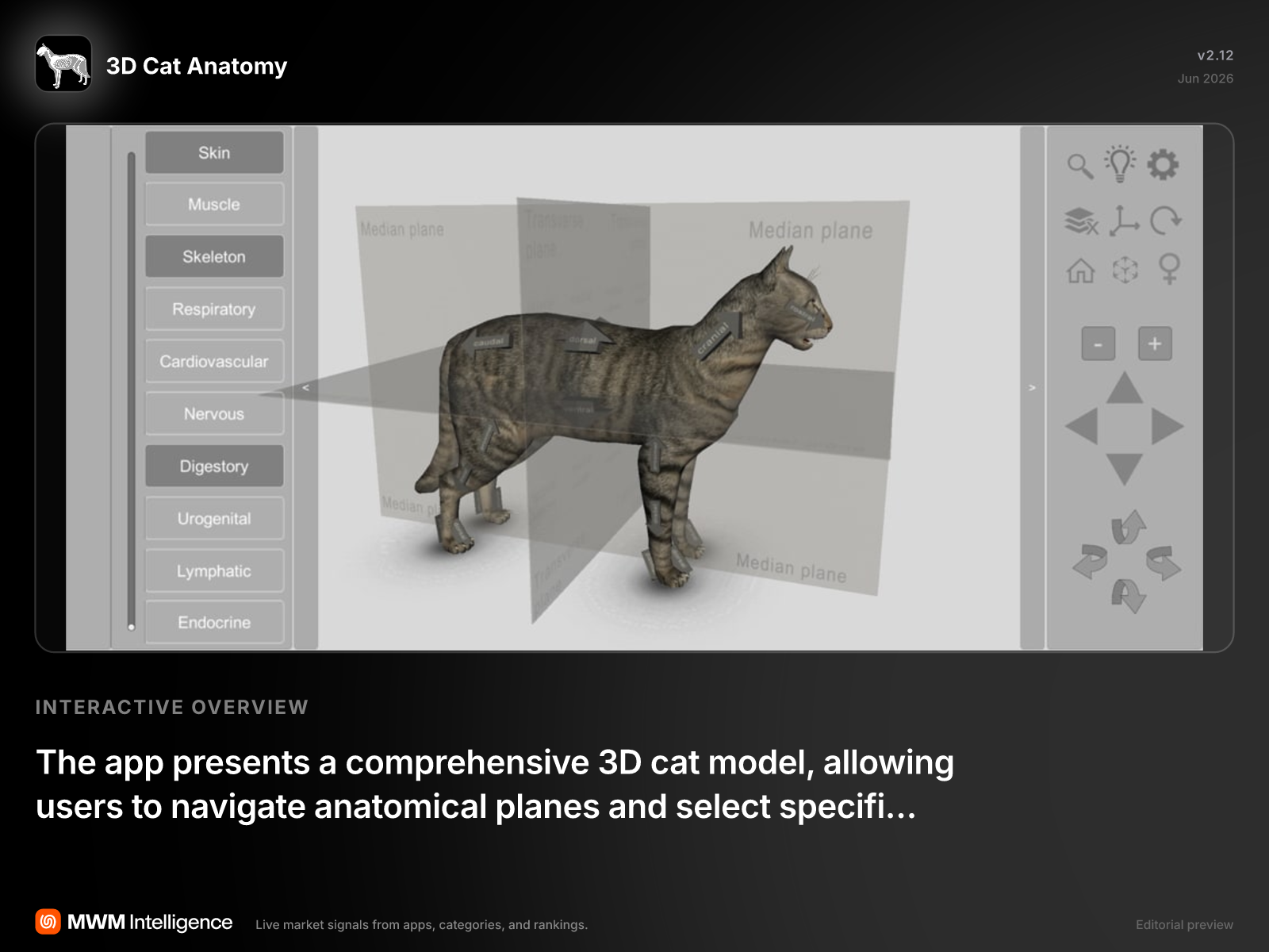 3D Cat Anatomy - Education App | MWM