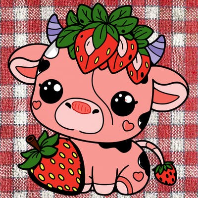 cute strawberry cow