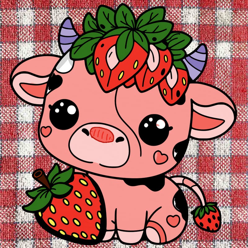 cute strawberry cow