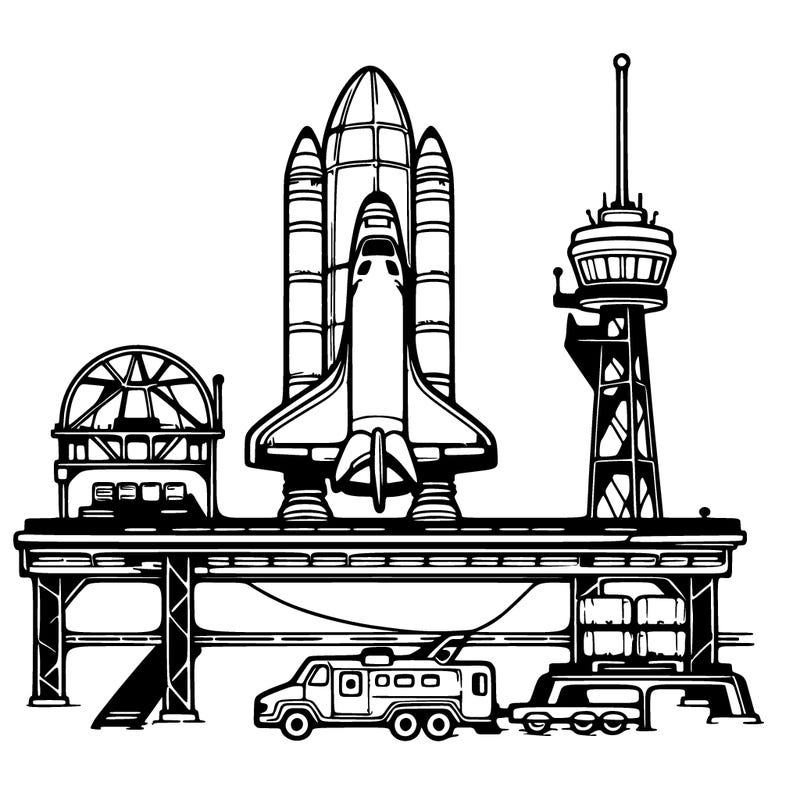 space shuttle on platform