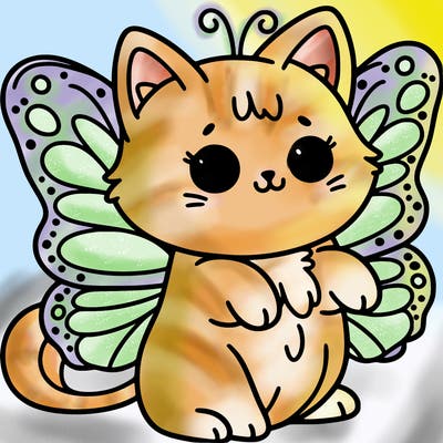 a cat with butterfly wings