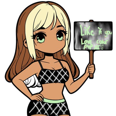 girl in a cute crop top holding a blank sign