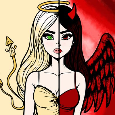 devil vs angel realistic girl