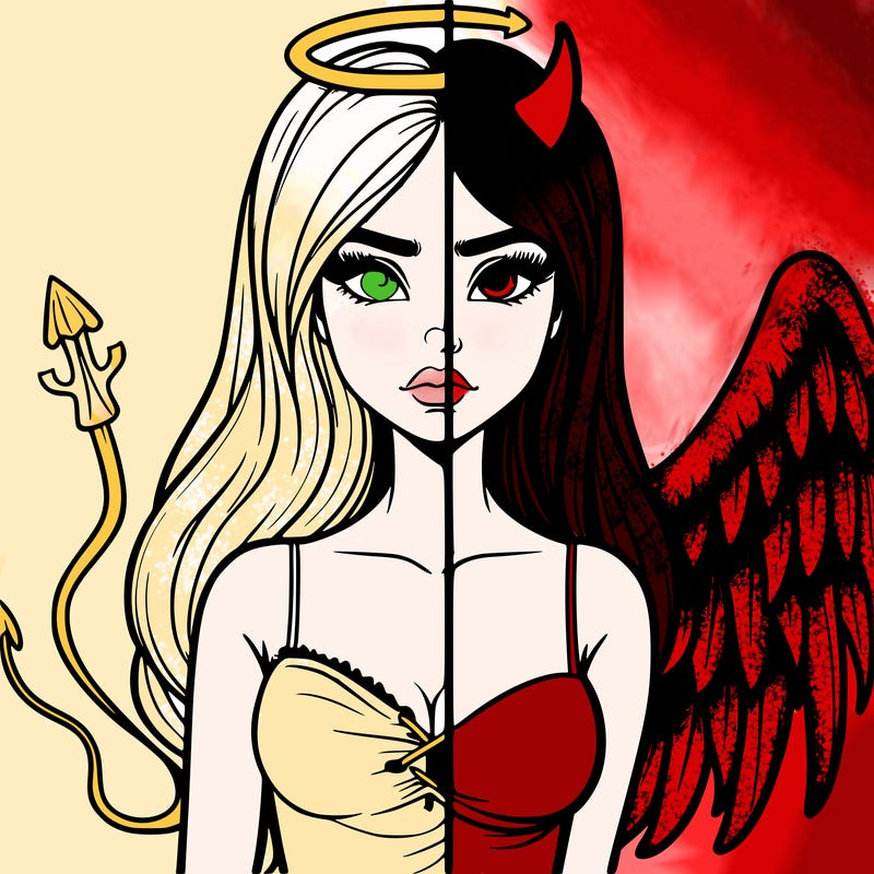 devil vs angel realistic girl
