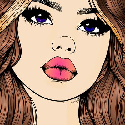 really realistic girl with lips