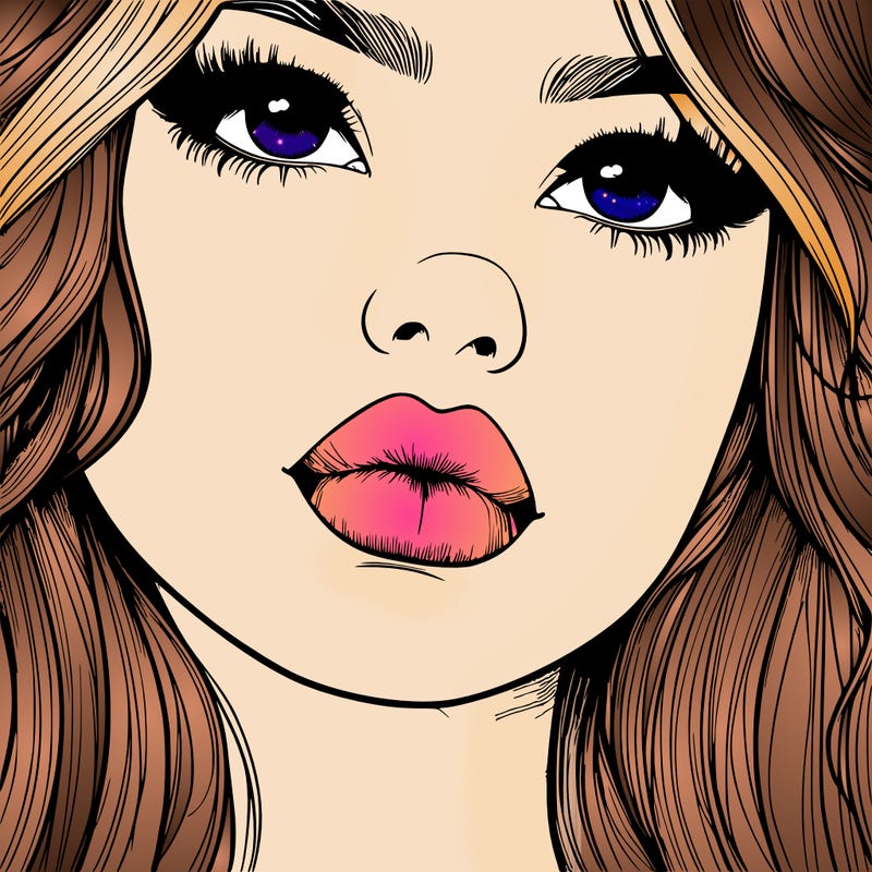 really realistic girl with lips