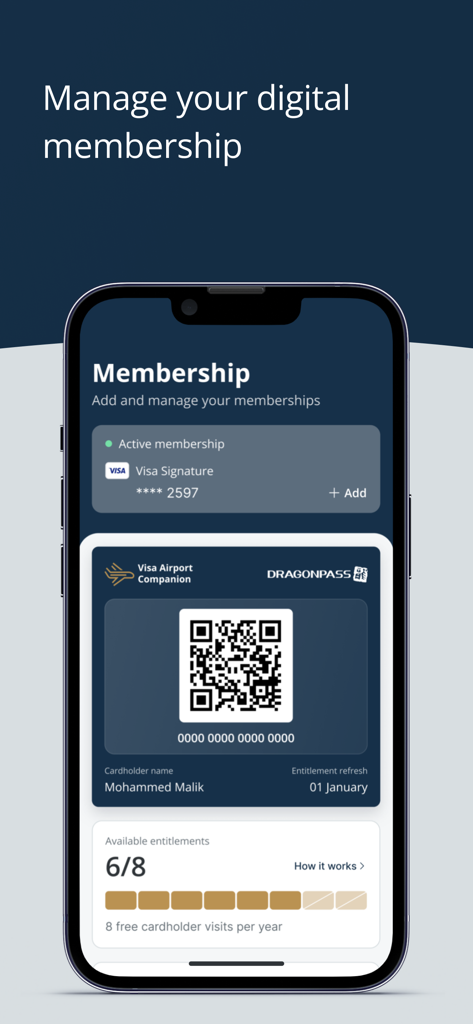 Visa Airport Companion - Visa Airport Companionアプリのデジタル会員カードとラウンジ特典