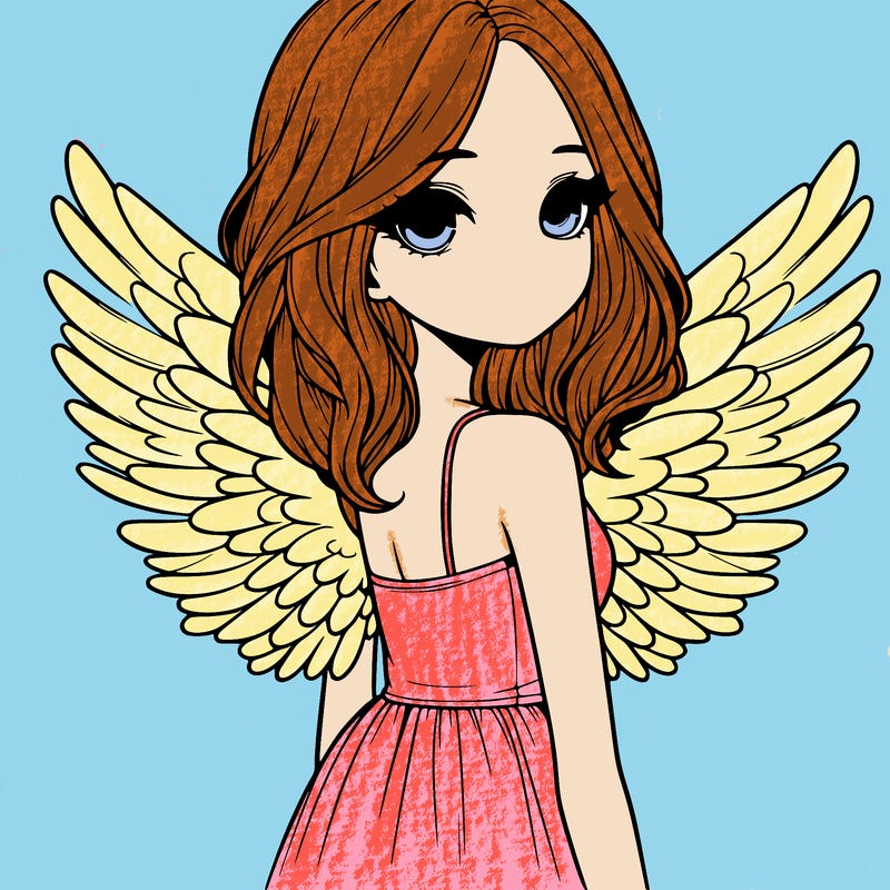 realistic girl with wings