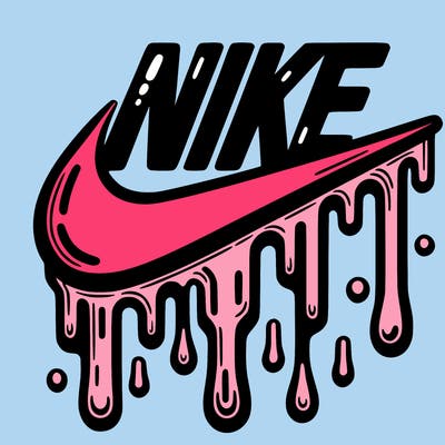 dripping nike logo