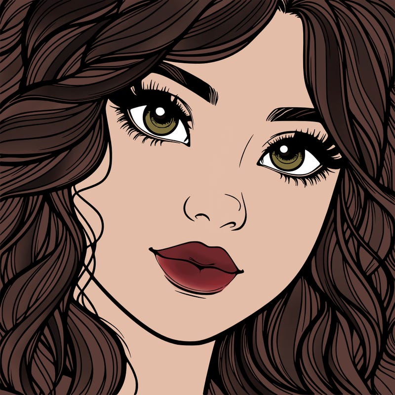 beautiful realistic girl close up to the camera with wavy hair,