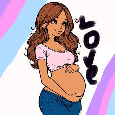 realistic pregnant girl