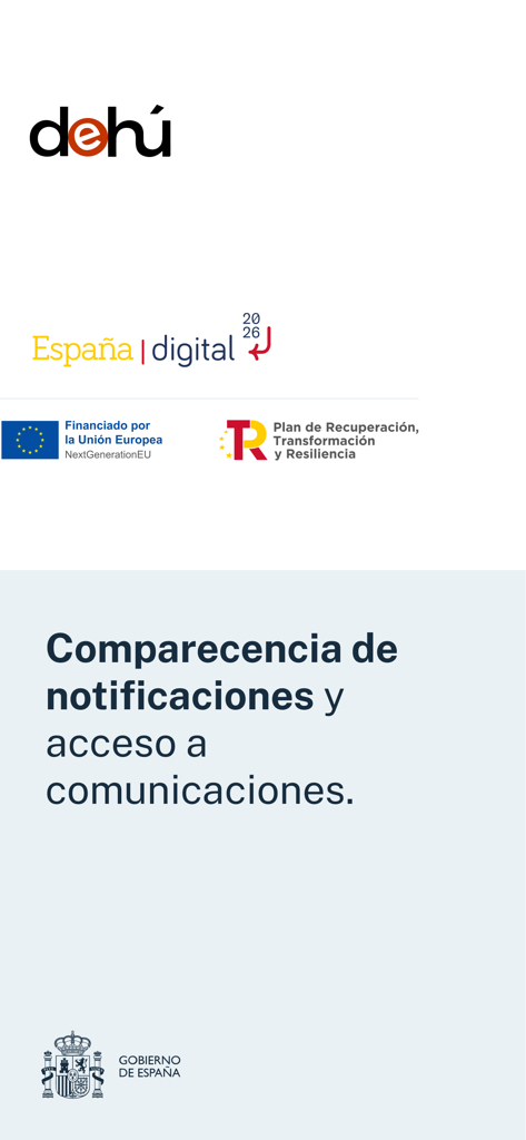 Introductory screen of the Spanish official Notifica App for digital administrative communications