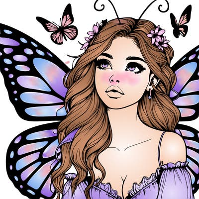 butterfly fairy realistic girl