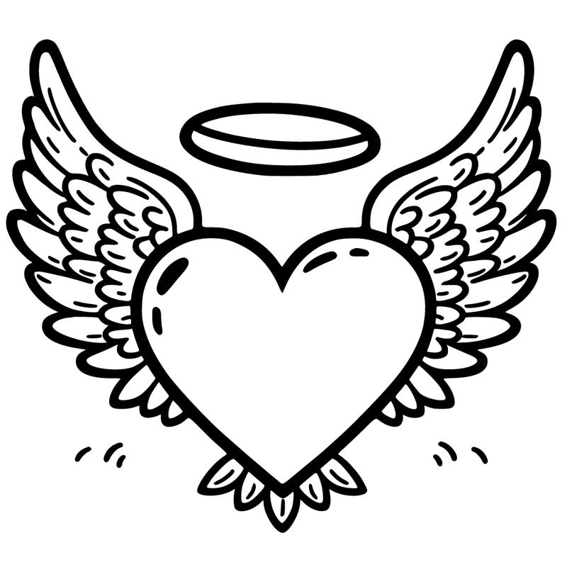 a heart with angel wings