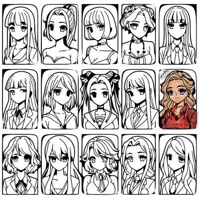 girls that look diffrent anime