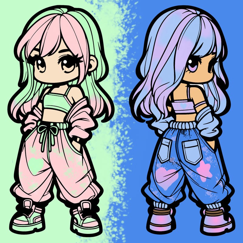 girl in crop top and baggy pants