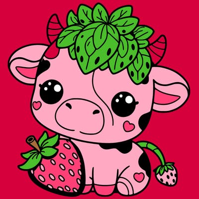 cute strawberry cow