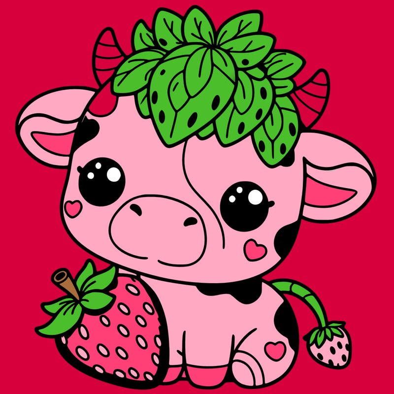 cute strawberry cow