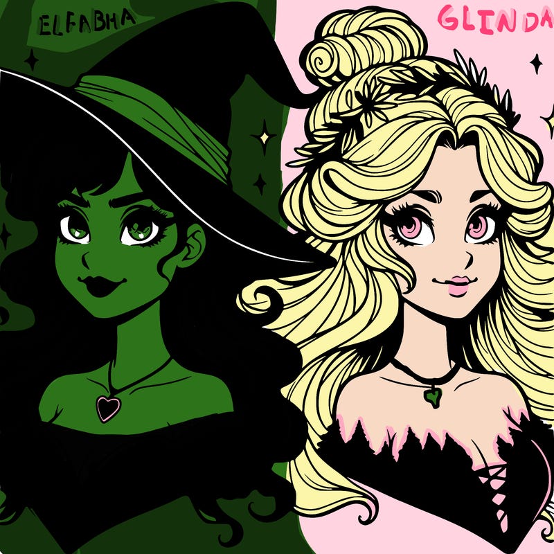 elphaba and glinda from wicked movie