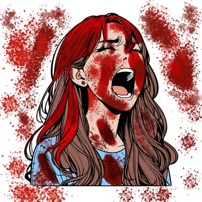 screaming realistic, girl