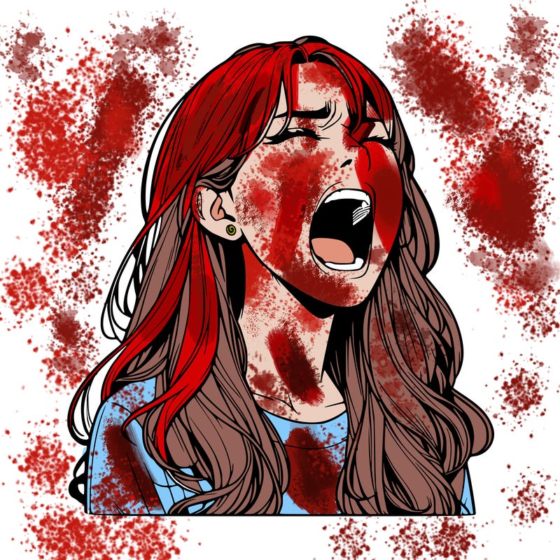 screaming realistic, girl