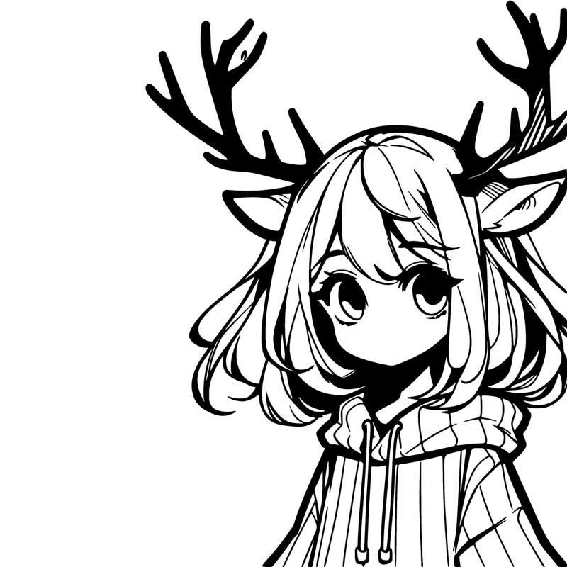 manga character deer antlers