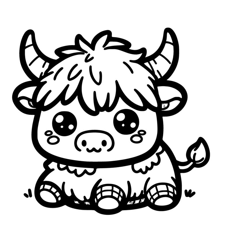 cute highland cow kawaii