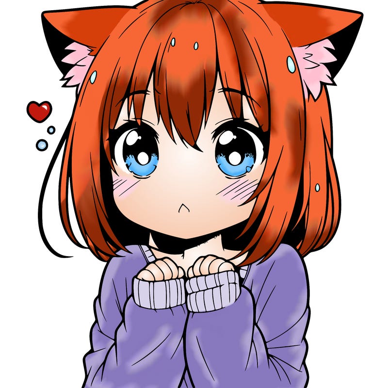 shy anime catgirl