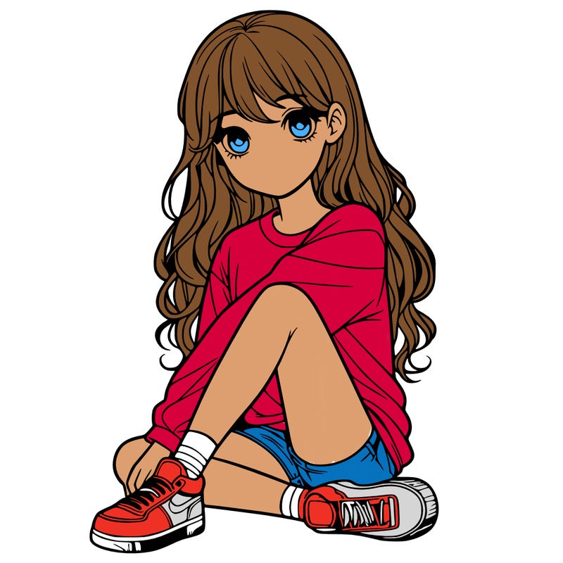 girl sitting realistic