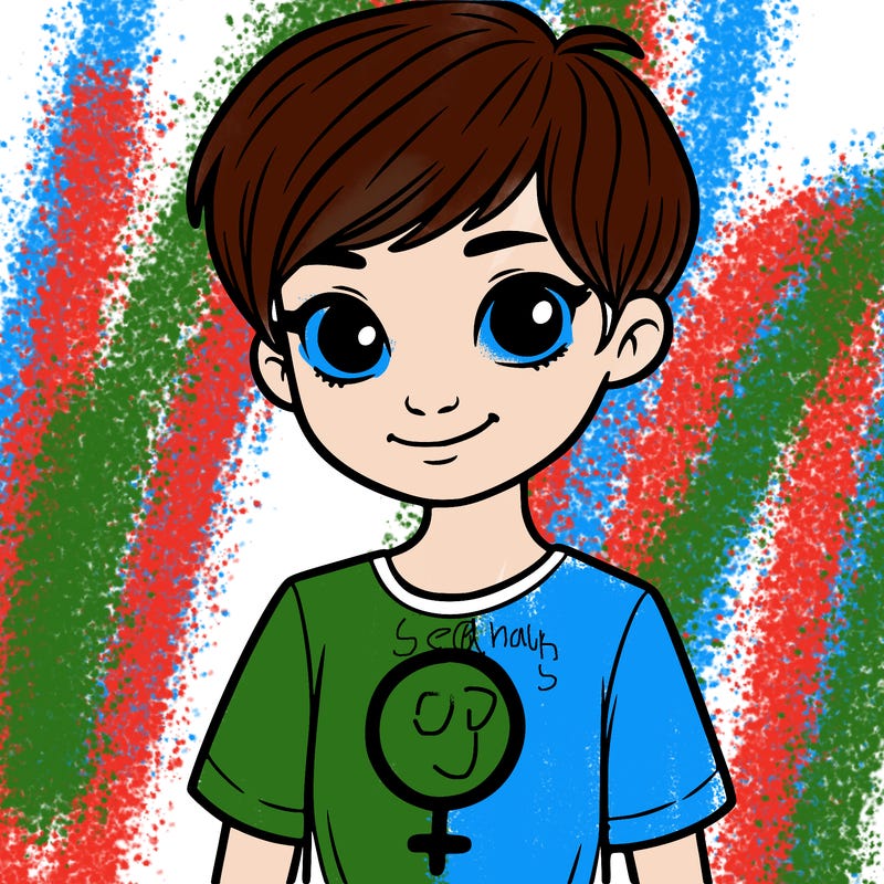 girl with pixie cut and feminist shirt