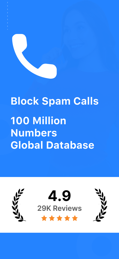 True: Caller ID &Number Search - True Caller IDアプリのバナー、迷惑電話のブロックと1億件のグローバルデータベースの検索用