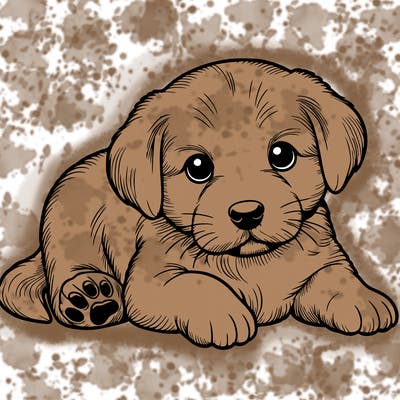 a cute realistic puppy