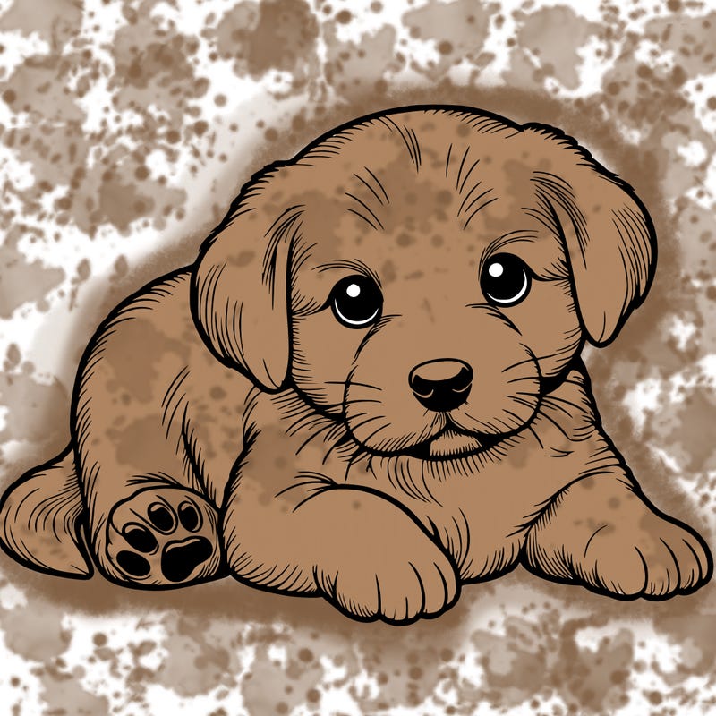a cute realistic puppy