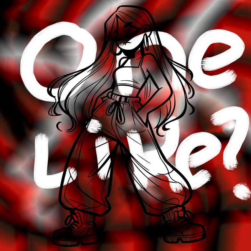 girl in baggy pants crop top and long hair