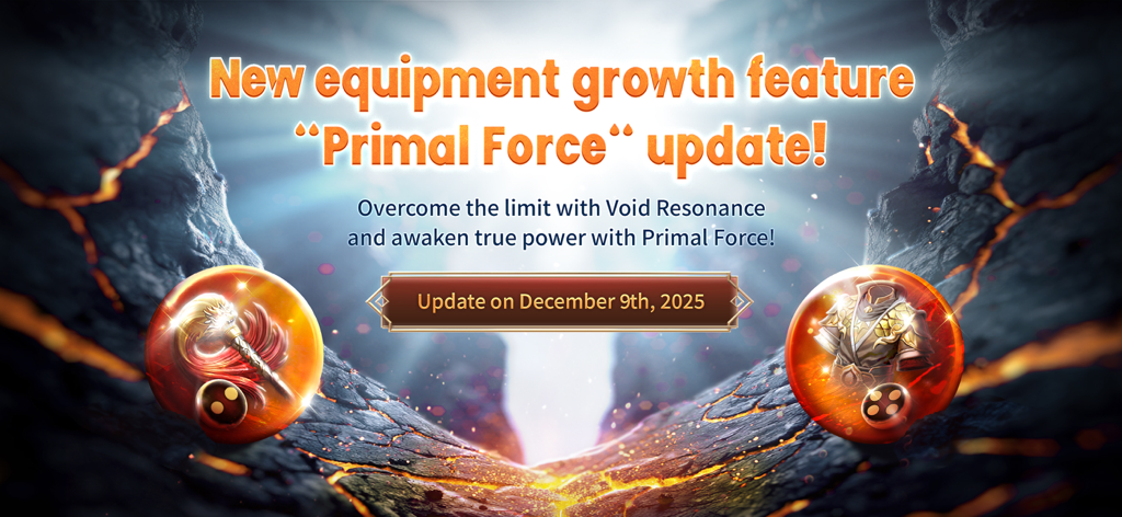 Announcement of the MIR4 Primal Force update for a new equipment growth feature