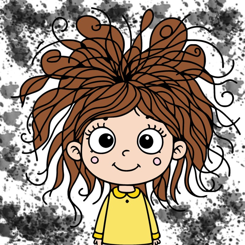 girl with a crazy hair