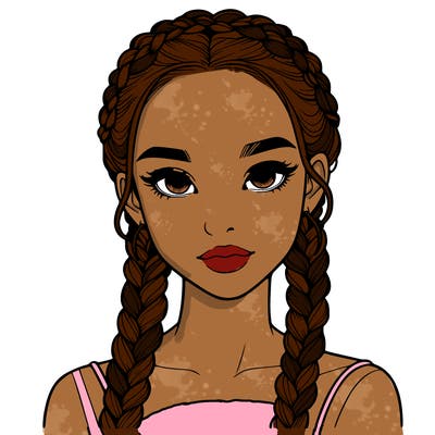 realistic girl with braids