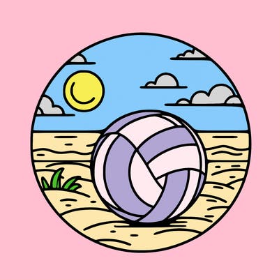 volleyball on a beach