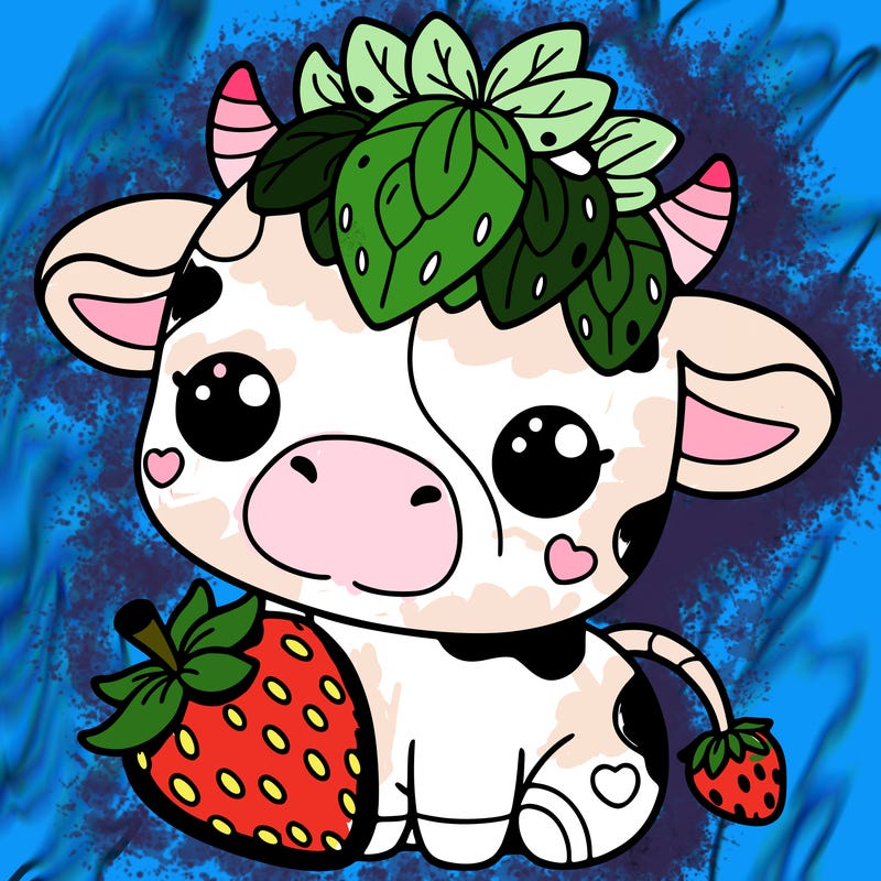 cute strawberry cow