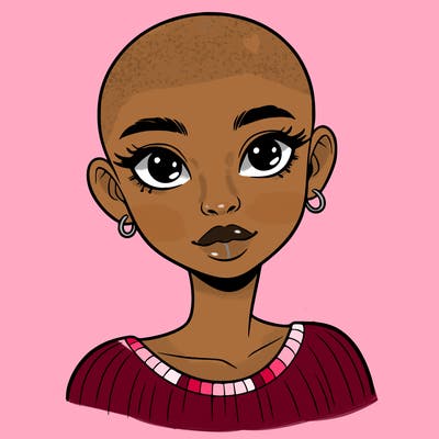 bald black girl