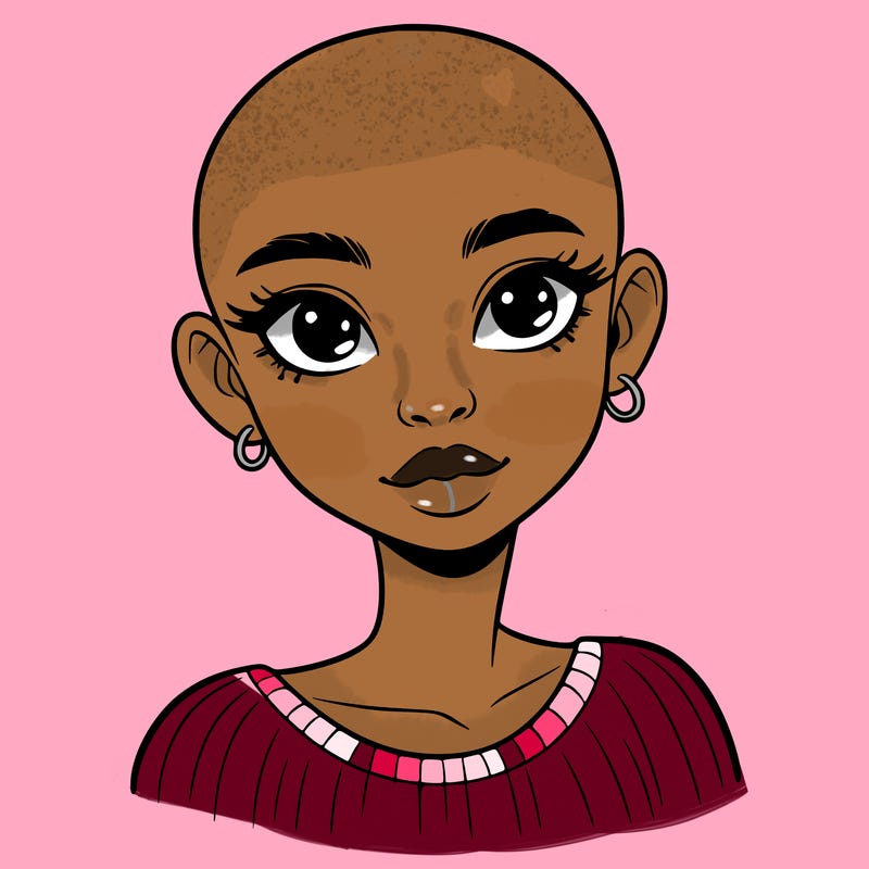bald black girl