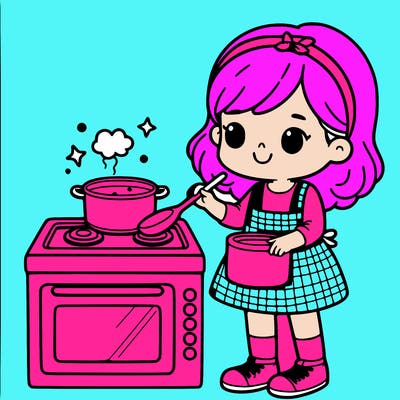 girl cooking