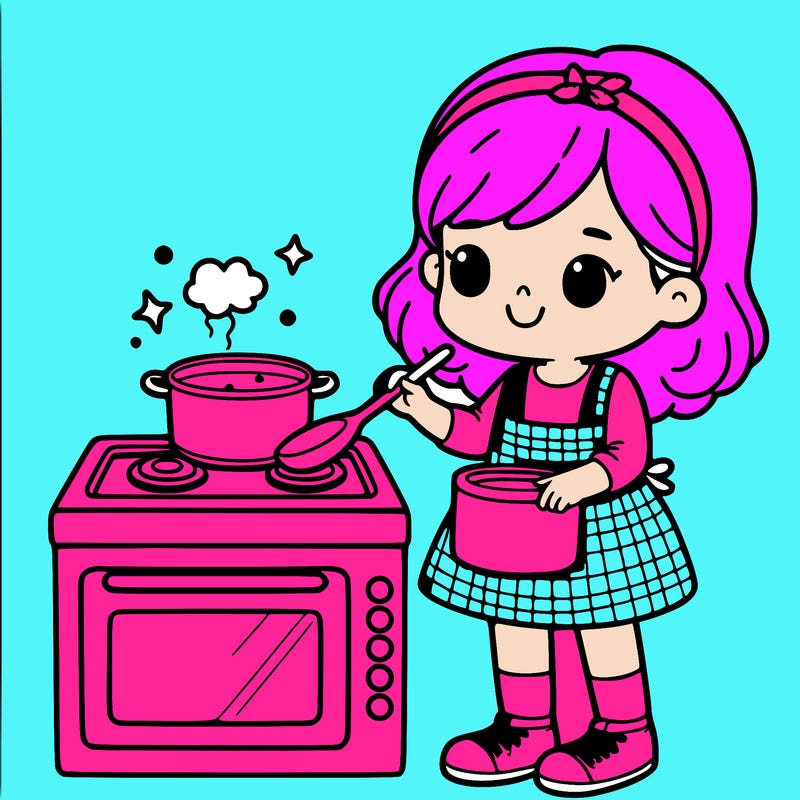 girl cooking