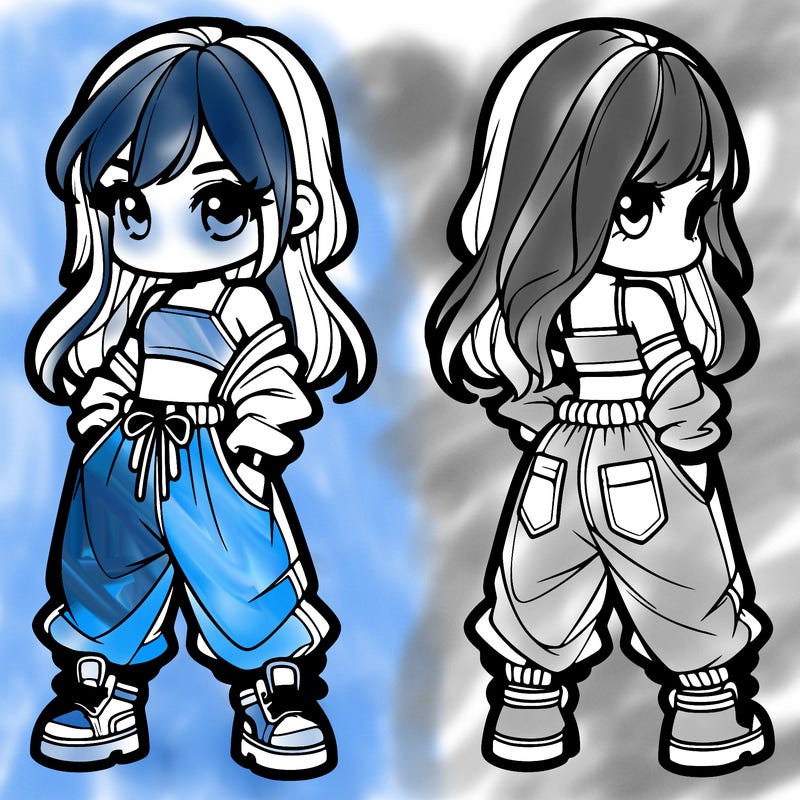 girl in crop top and baggy pants