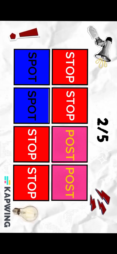 Say The Word On The Beat - Gameplay screen of the rhythm puzzle game Say The Word On The Beat showing a grid of colored word tiles