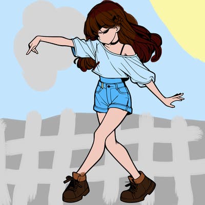 realistic girl danceing